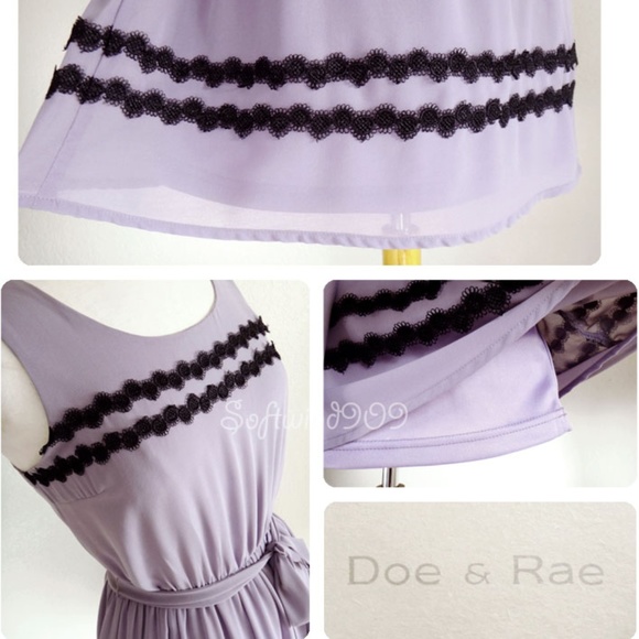 Last☝️ Lavender Lilac Black Lace Fit & Flare Dress - Picture 6 of 8